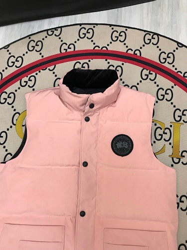 Canada Goose Pink Black Logo Quilted Puffer Vest