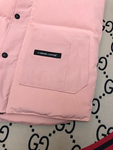 Canada Goose Pink Black Logo Quilted Puffer Vest